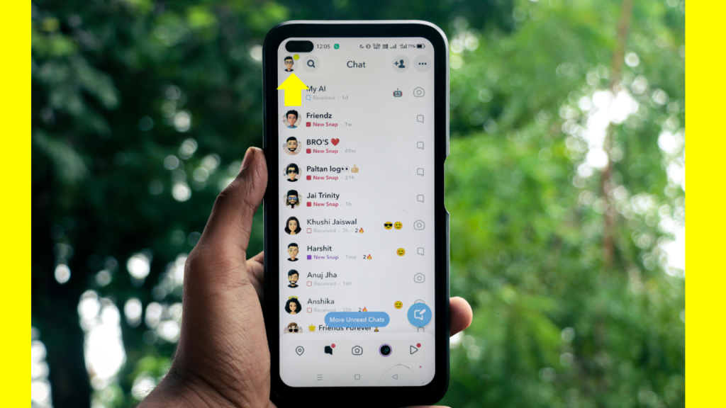 Yellow dot on snapchat